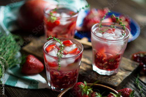 Summer cocktail with pomegranate