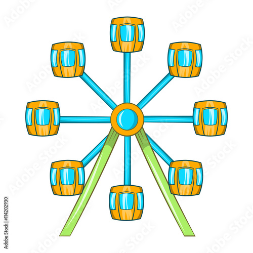 Ferris wheel icon, cartoon style