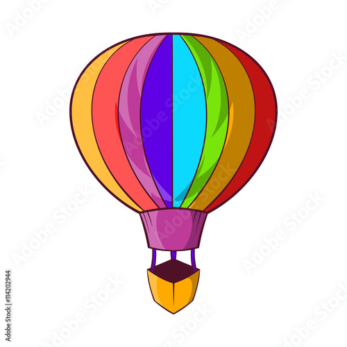 Striped multicolored aerostat balloon icon