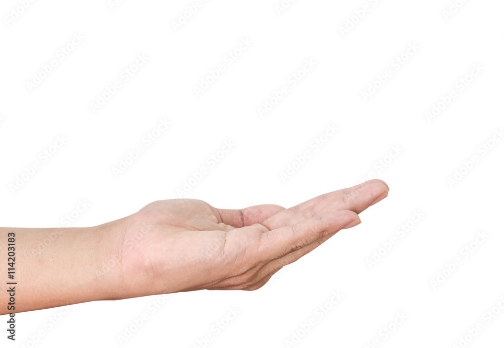 Open palm hand isolated on a white background Open palm hand isolated on a white background