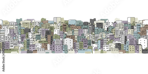 Abstract cityscape background, seamless pattern for your design