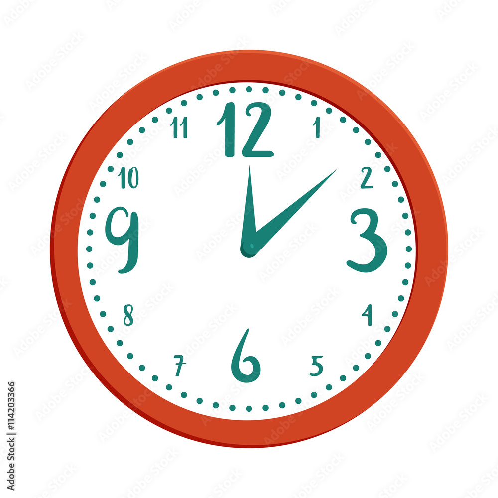 Wall clock icon in cartoon style Wall clock icon in cartoon style