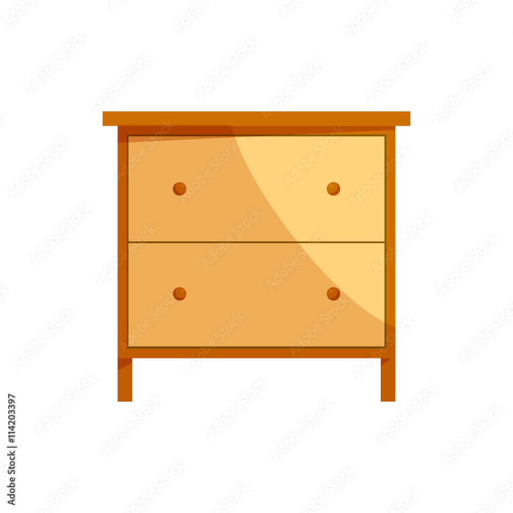 Wooden drawer chest icon, cartoon style Wooden drawer chest icon, cartoon style