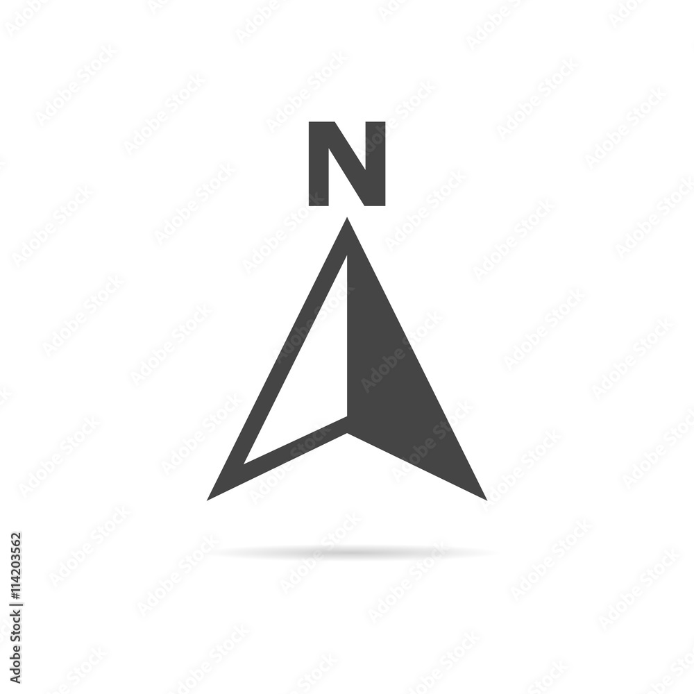 Vector north direction compass icon - obrazy, fototapety, plakaty 