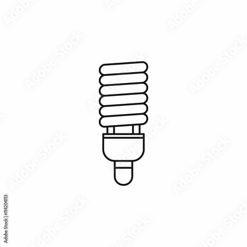 Fluorescent bulb icon, outline style