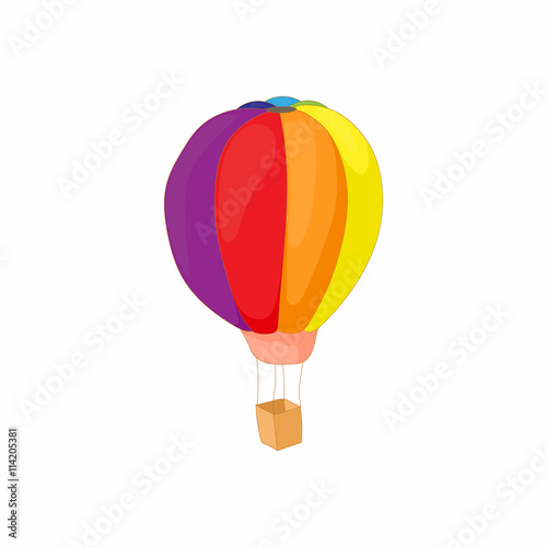 Colorful air balloon icon, cartoon style