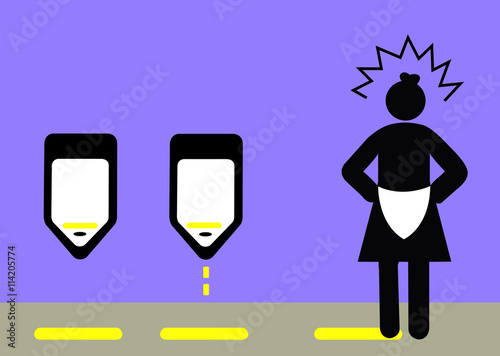 Illustration Ärger über Zustand von Toilette