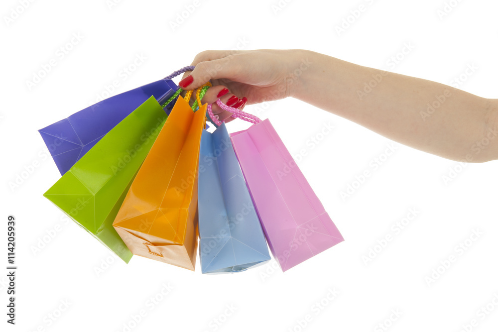 Hand with shopping bags