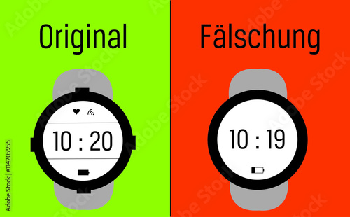 Illustration Fälschung einer Uhr