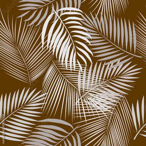 Seamless pattern leaves of palm tree.