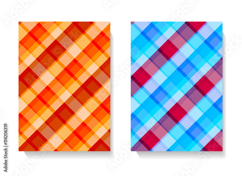 Two color variants of a seamless checked pattern