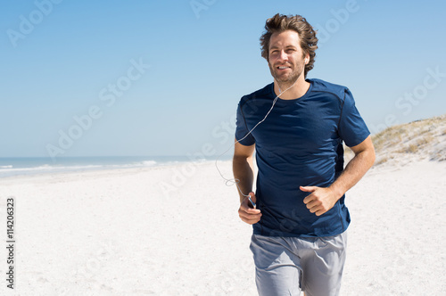 Man jogging with music