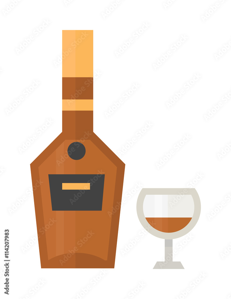 Whiskey bottle vector illustration. Whiskey bottle vector illustration.