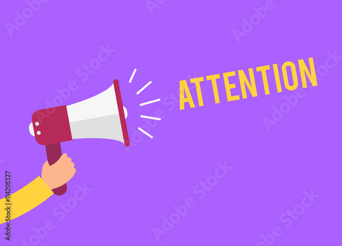 holding a megaphone - Attention word