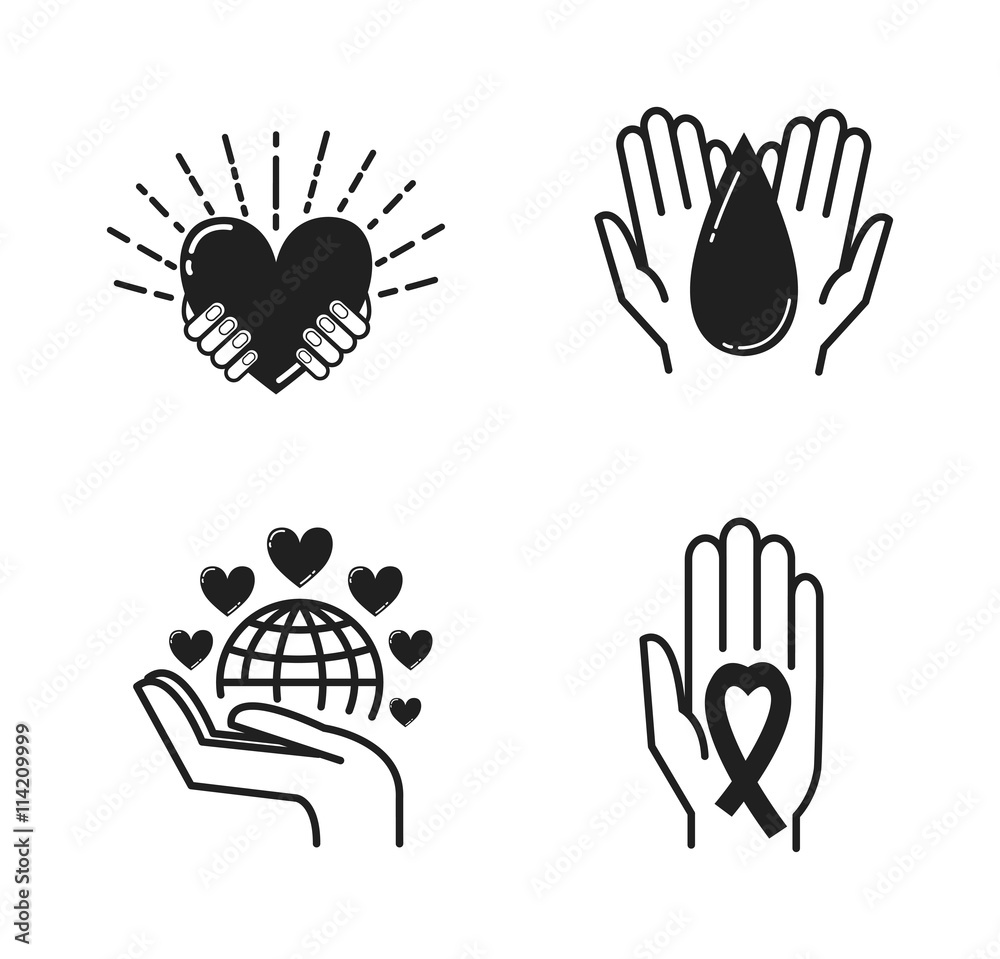 Fototapeta premium Donate hand vector illustration.