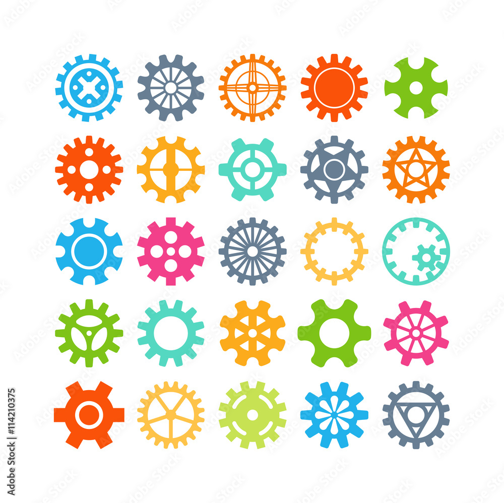 Vector gears icons set.