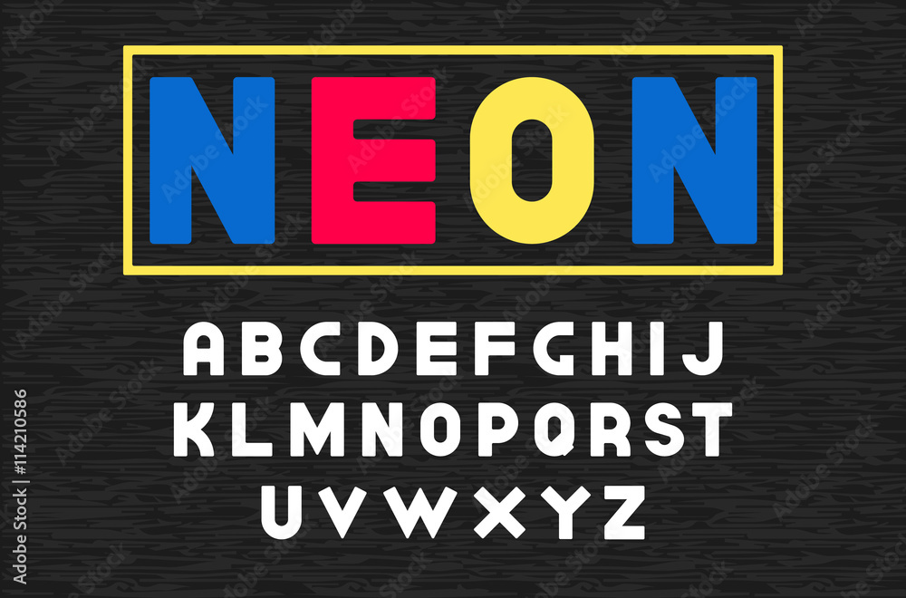 neon basic vector font