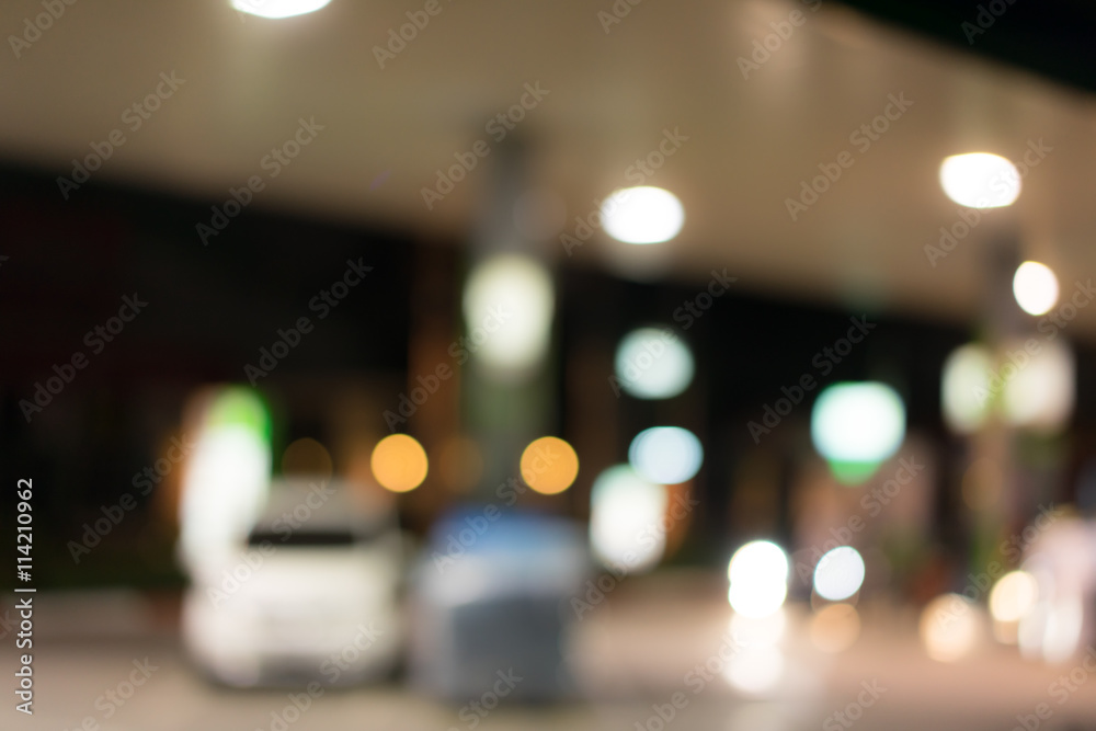 Abstract blur of petrol station