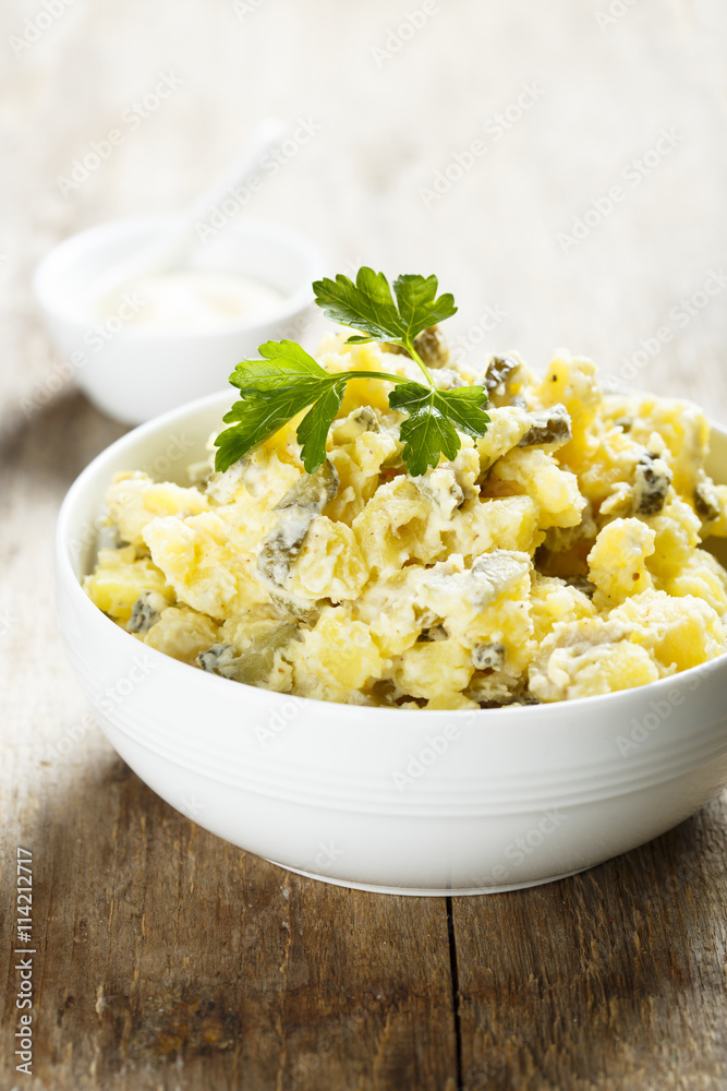 Potato salad with olives and cucumber Potato salad with olives and cucumber