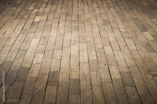 Old brown wooden parquet. Background photo