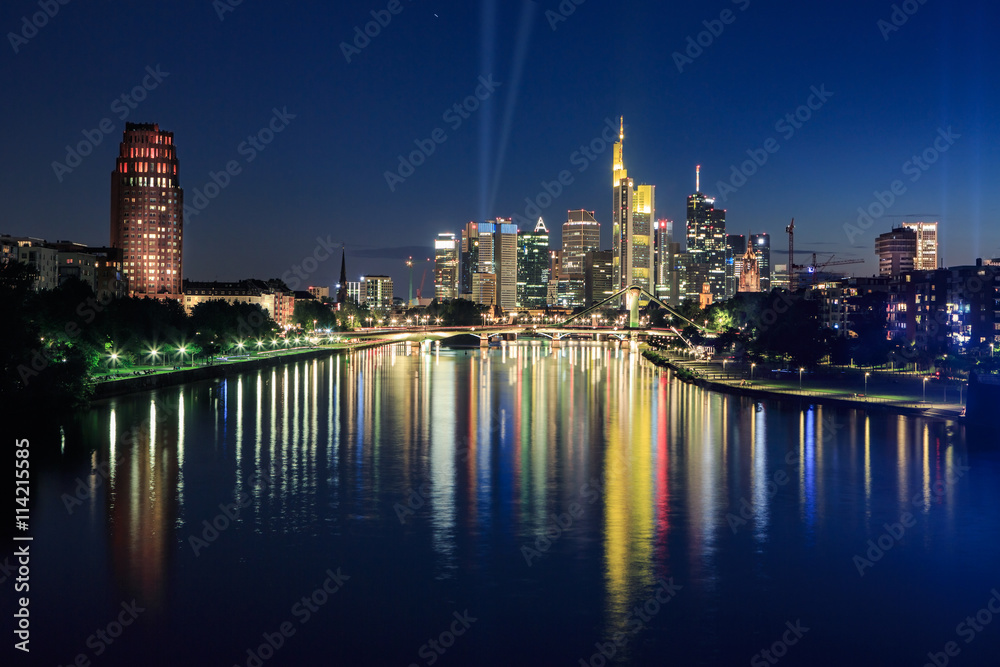 the night skyline of Frankfurt