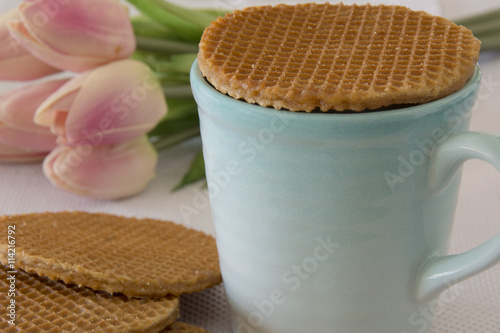 Caramel Stroopwafels and Coffee photo