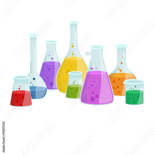 Chemistry education research laboratory equipment, science lab glass tube, vector