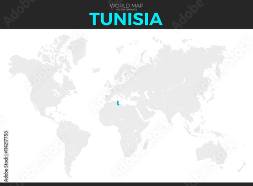 Tunisia  Tunisian Republic Location Map