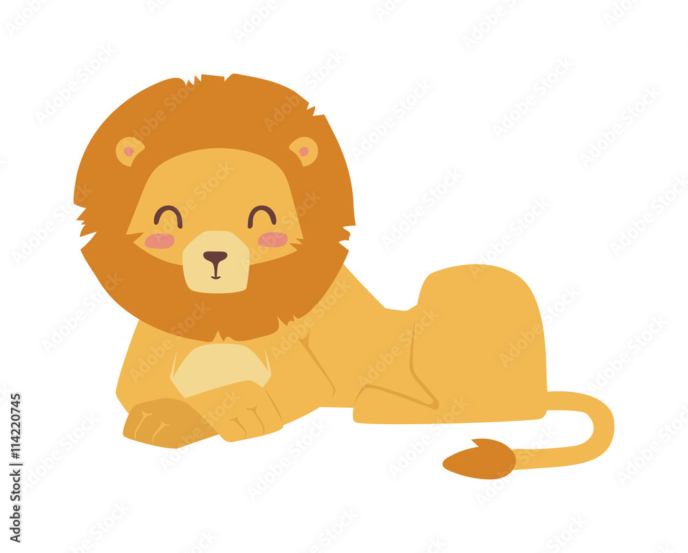 Cute lion cartoon vector illustration. Zoo wild cartoon lion graphic  african design mascot. Safari fur feline big cartoon lion mammal animal.  Wildlife africa zoo character jungle wild lion vector. Stock Vector |