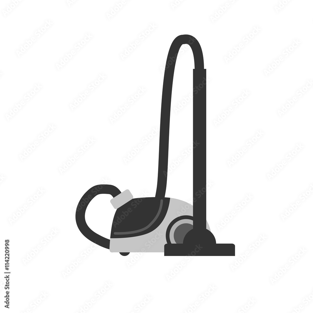 Vacuum cleaner flat icon. Object isolated on white background. Vector illustration.