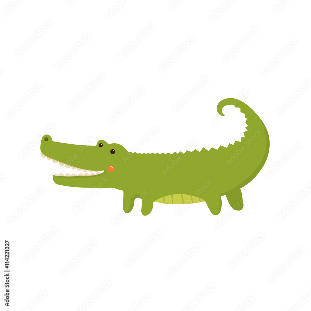 Fototapeta premium Crocodile Realistic Childish Illustration