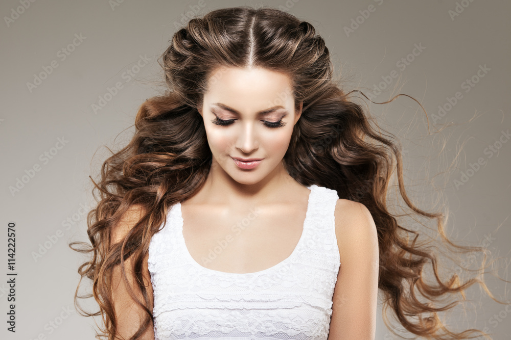 Model with long hair. Waves Curls Hairstyle. Hair Salon. Updo, Stock Photo,  Picture And Low Budget Royalty Free Image. Pic. ESY-029085670 | agefotostock