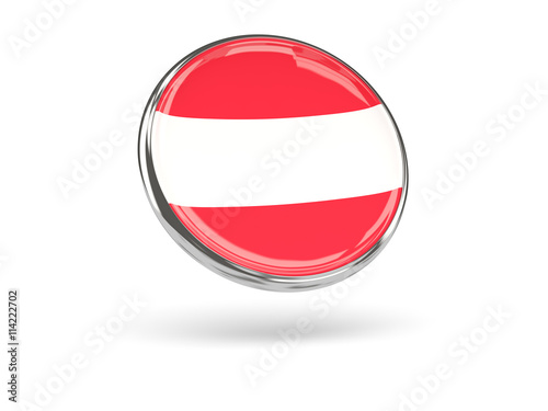 Flag of austria. Round icon with metal frame Free Download Flag of austria. Round icon with metal frame - GFXLoad
