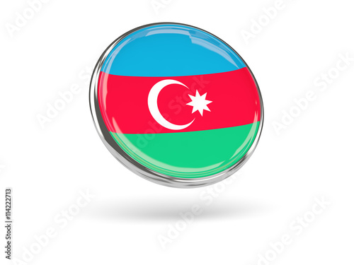 Flag of azerbaijan. Round icon with metal frame Free Download Flag of azerbaijan. Round icon with metal frame - GFXLoad