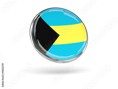 Flag of bahamas. Round icon with metal frame Free Download Flag of bahamas. Round icon with metal frame - GFXLoad