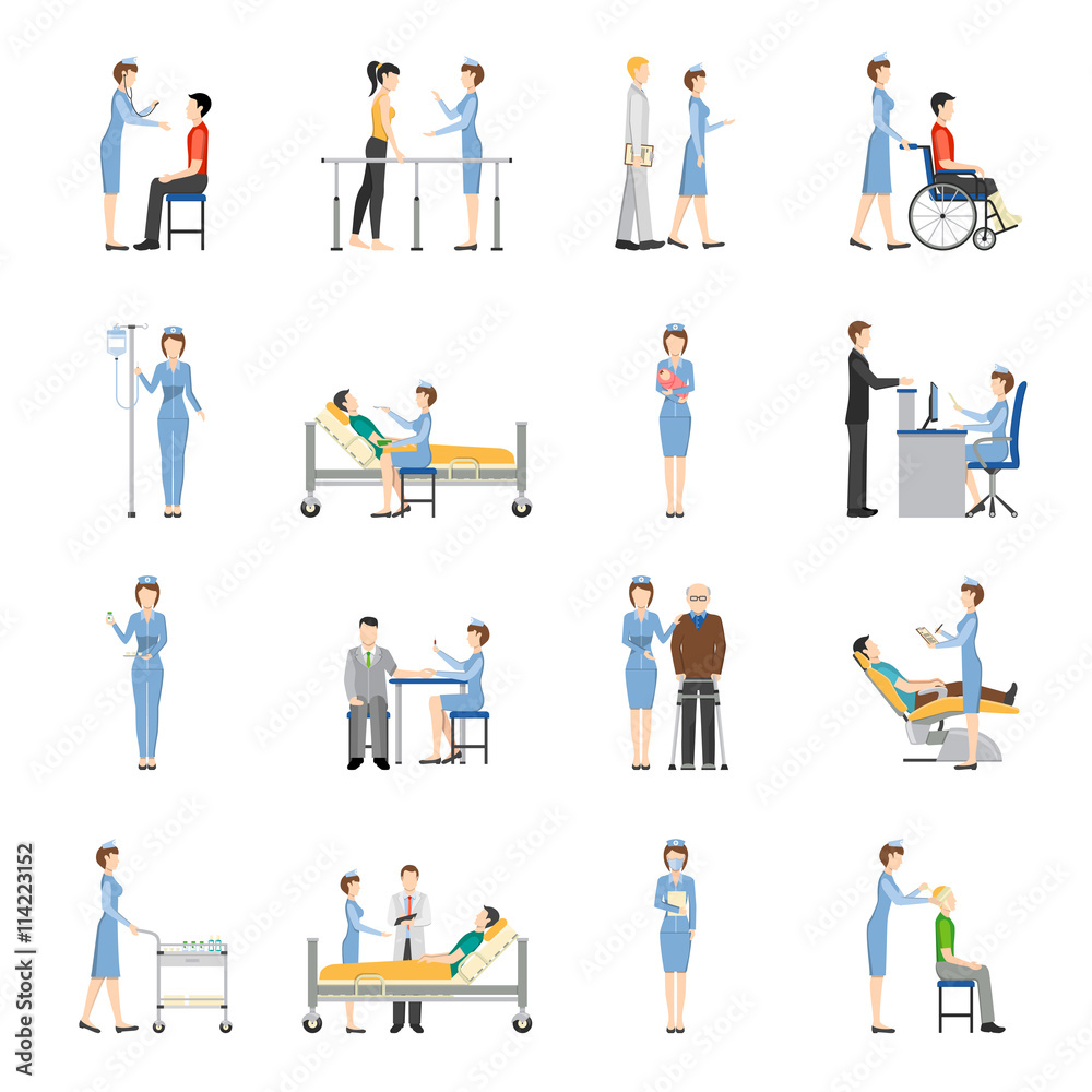 Nurse Health Care Decorative Icons