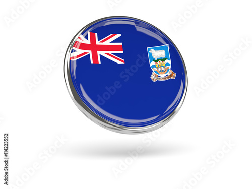 Free Download Flag of falkland islands. Round icon with metal frame - GFXLoad