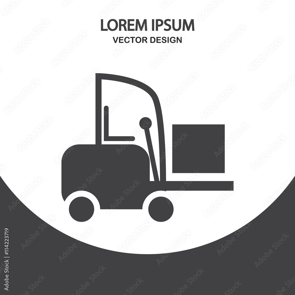 Forklift icon on the background Forklift icon on the background