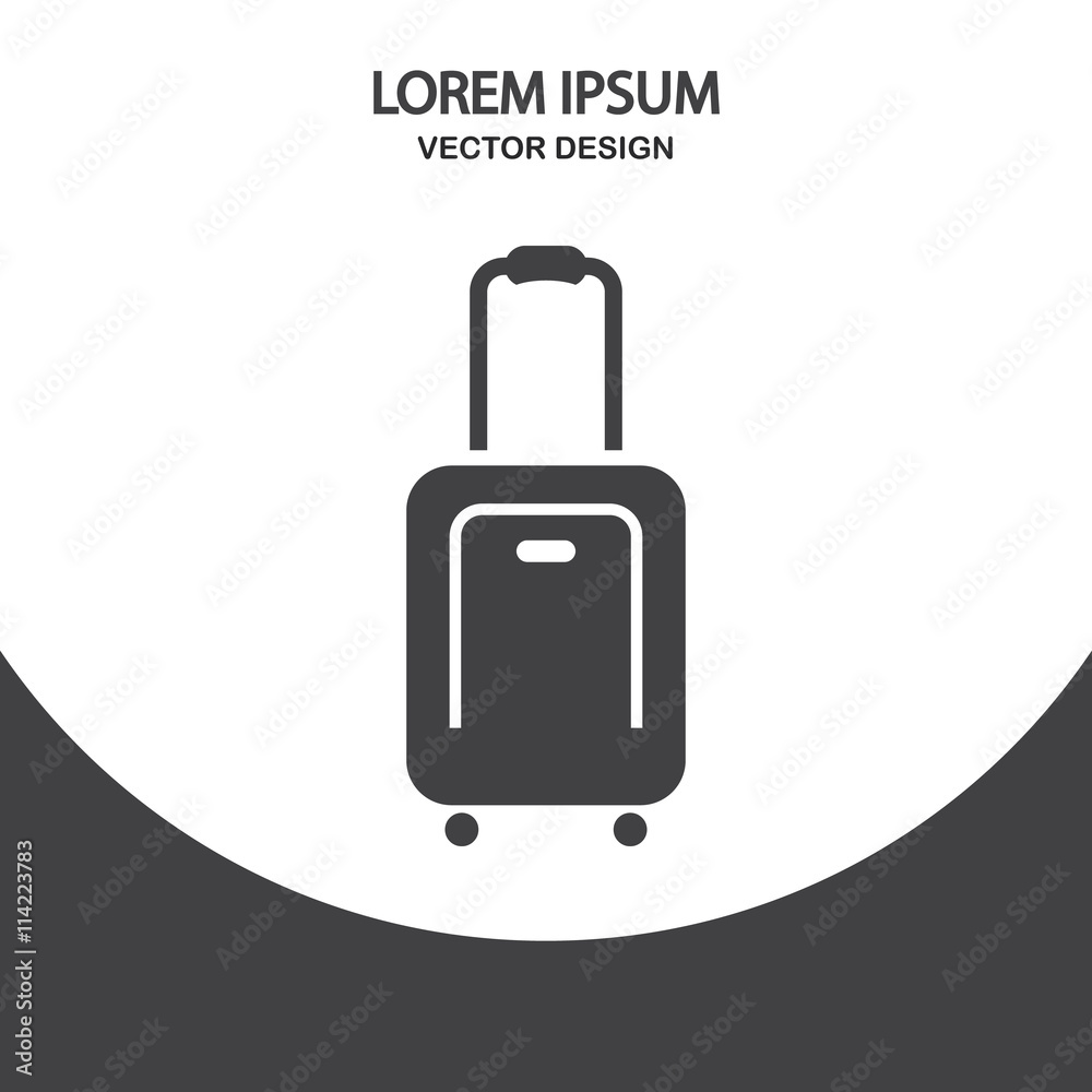 Travel suitcase icon on the background Travel suitcase icon on the background