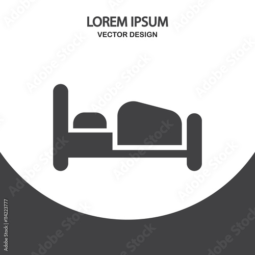 Bed icon on the background