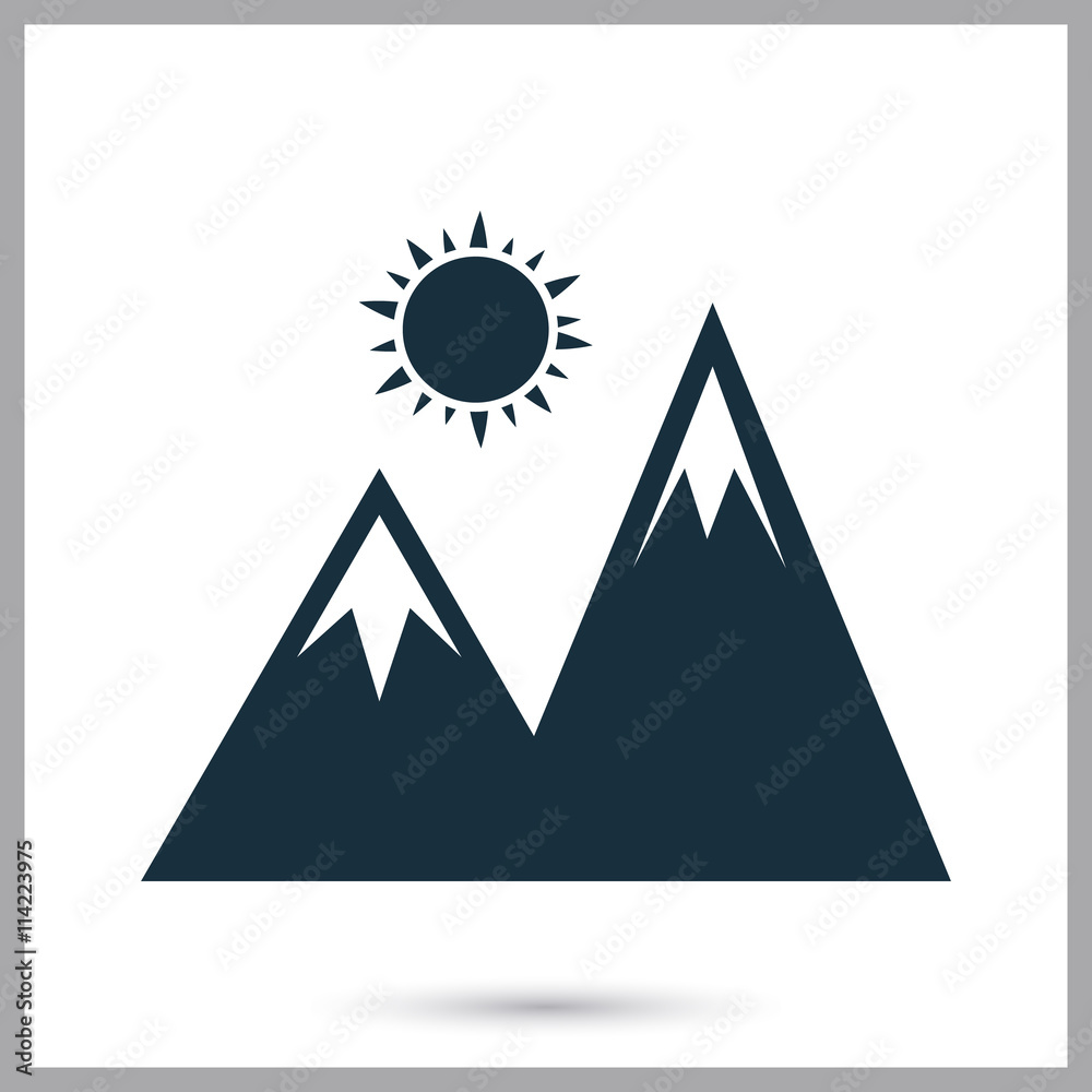 Sun sunrise icon on the background Sun sunrise icon on the background