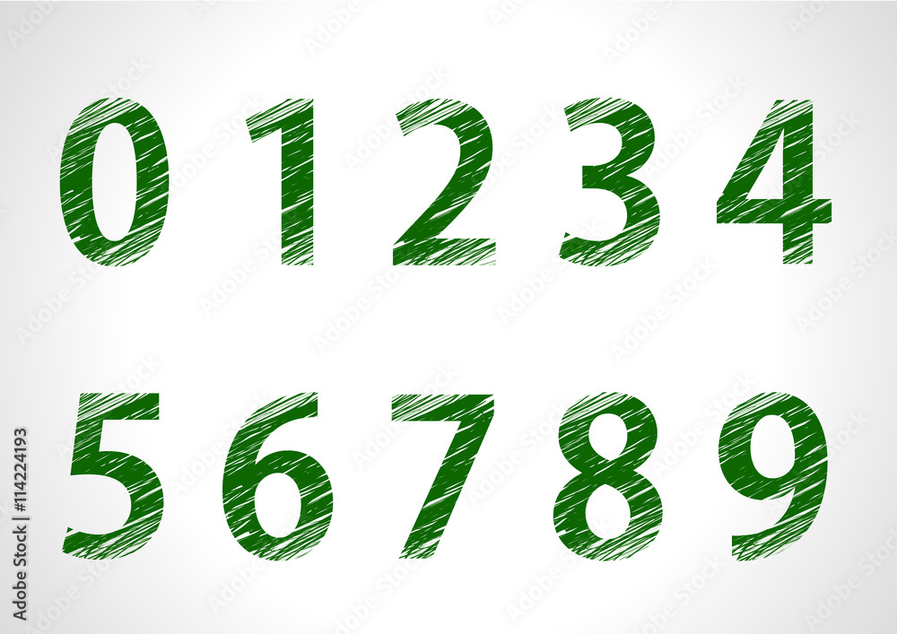 Collection Of Numbers Icons Set - Isolated On Gray Background. Vector Illustration, Graphic Design