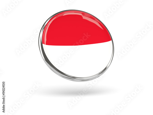 Flag of indonesia. Round icon with metal frame Free Download Flag of indonesia. Round icon with metal frame - GFXLoad