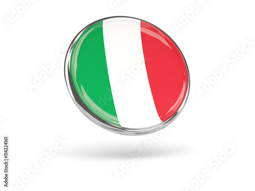 Flag of italy. Round icon with metal frame Free Download Flag of italy. Round icon with metal frame - GFXLoad