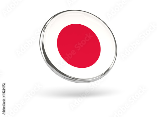 Free Download Flag of japan. Round icon with metal frame - GFXLoad