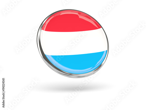 Flag of luxembourg. Round icon with metal frame Free Download Flag of luxembourg. Round icon with metal frame - GFXLoad