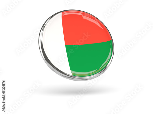 Flag of madagascar. Round icon with metal frame Free Download Flag of madagascar. Round icon with metal frame - GFXLoad
