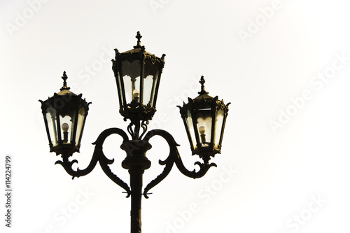 The old black street lamp