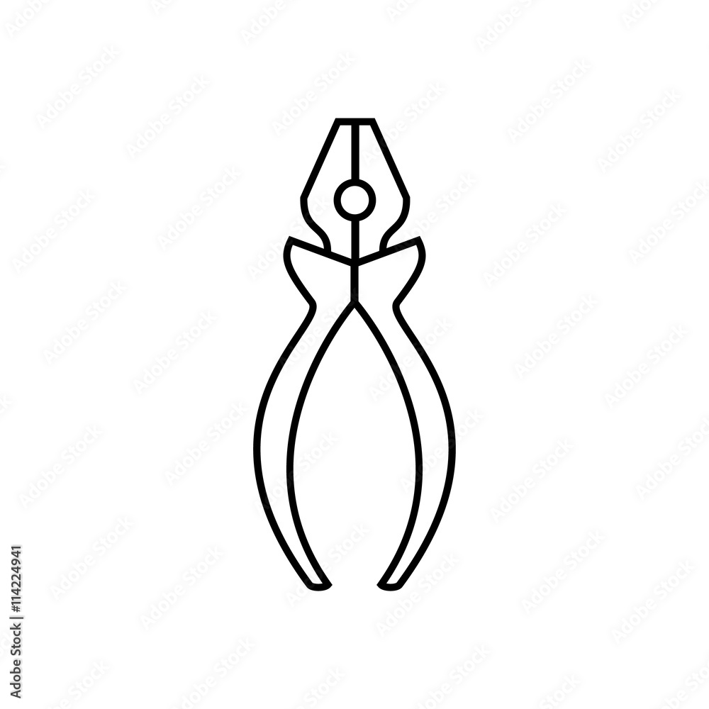 Pliers linear icon. Vector illustration. Pliers linear icon. Vector illustration.