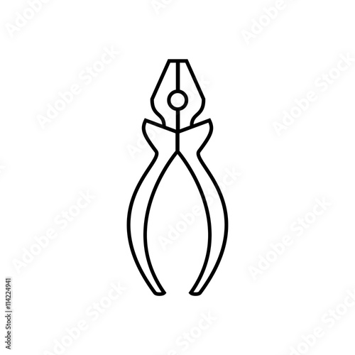 Pliers linear icon. Vector illustration.